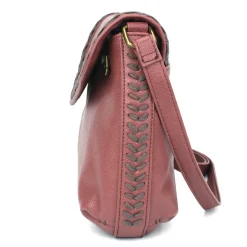 Braided Boho Crossbody - Berry