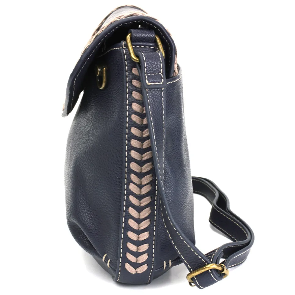Braided Boho Crossbody - Navy