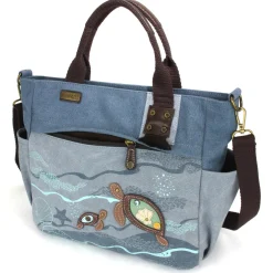 Canvas Print Pocket Tote - Turtles