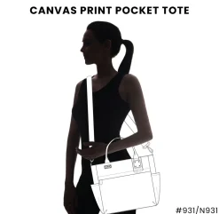Canvas Print Pocket Tote - Turtles