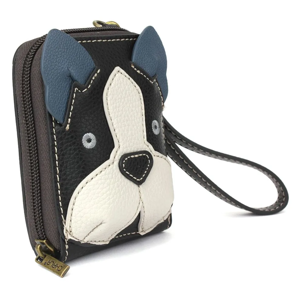 Cute-C - Credit Card Holder / Wallet Wristlet - Boston Terrier