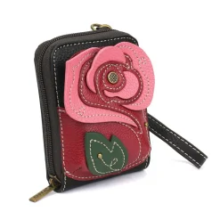 Cute-C - Credit Card Holder / Wallet Wristlet - Red Rose