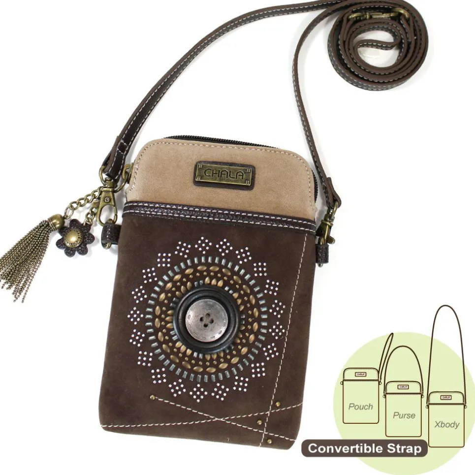 Dazzled Cellphone Xbody - Starburst (Dark Brown)