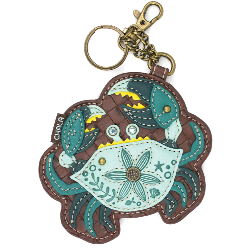 Key Fob/Coin Purse - Crab - teal