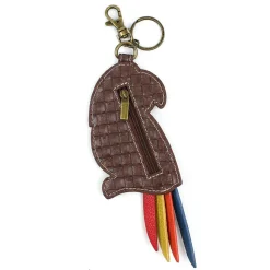 Key Fob/Coin Purse - Red Parrot