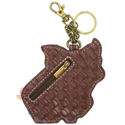 Key Fob/Coin Purse - Spotted Pig - black