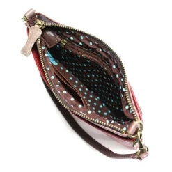 Mini Crossbody - Teal Pawprint (Burgundy)
