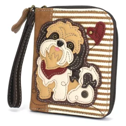 Zip Around Wallet - Brown Shih Tzu