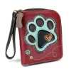 Zip Around Wallet - Teal Pawprint